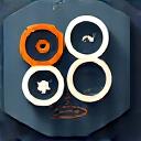 Gears and code brackets icon.