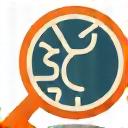 Magnifying glass over a geothermal map icon.