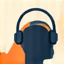 Headset and growth chart icon.