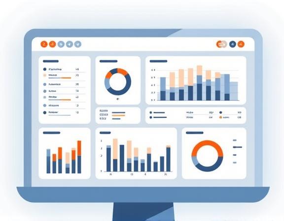 A clean and modern CRM dashboard displaying key performance indicators and charts.